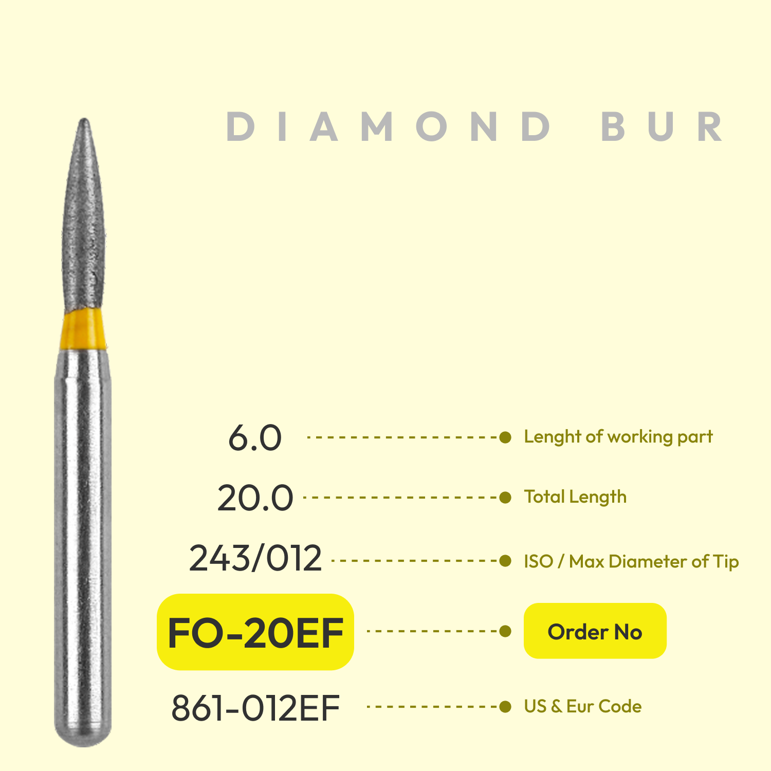 Diamond Burs FO-20EF